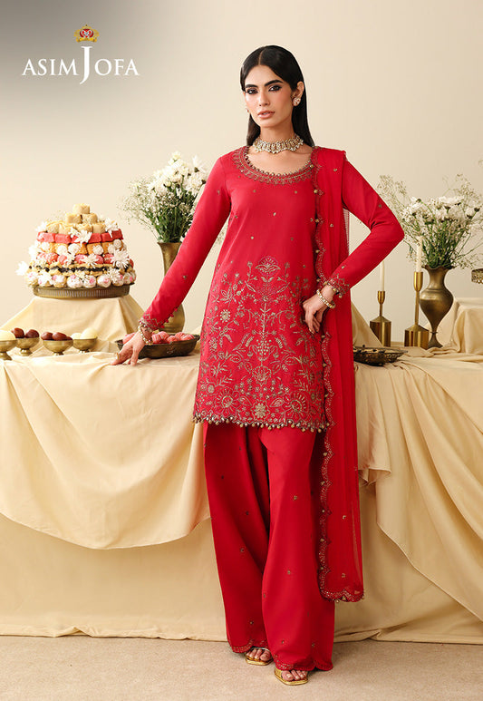 AJULIH-08 Embroidered Twisted Silk Unstitched 3 Pcs
