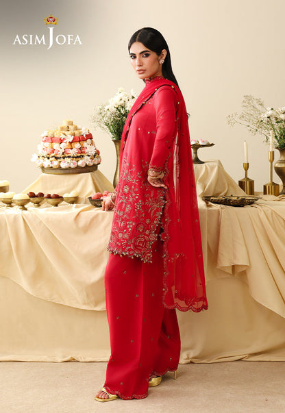 AJULIH-08 Embroidered Twisted Silk Unstitched 3 Pcs