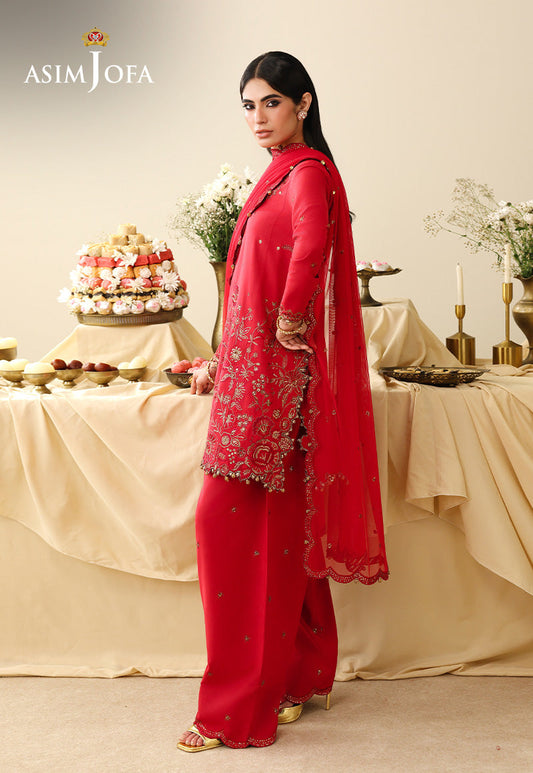 AJULIH-08 Embroidered Twisted Silk Unstitched 3 Pcs