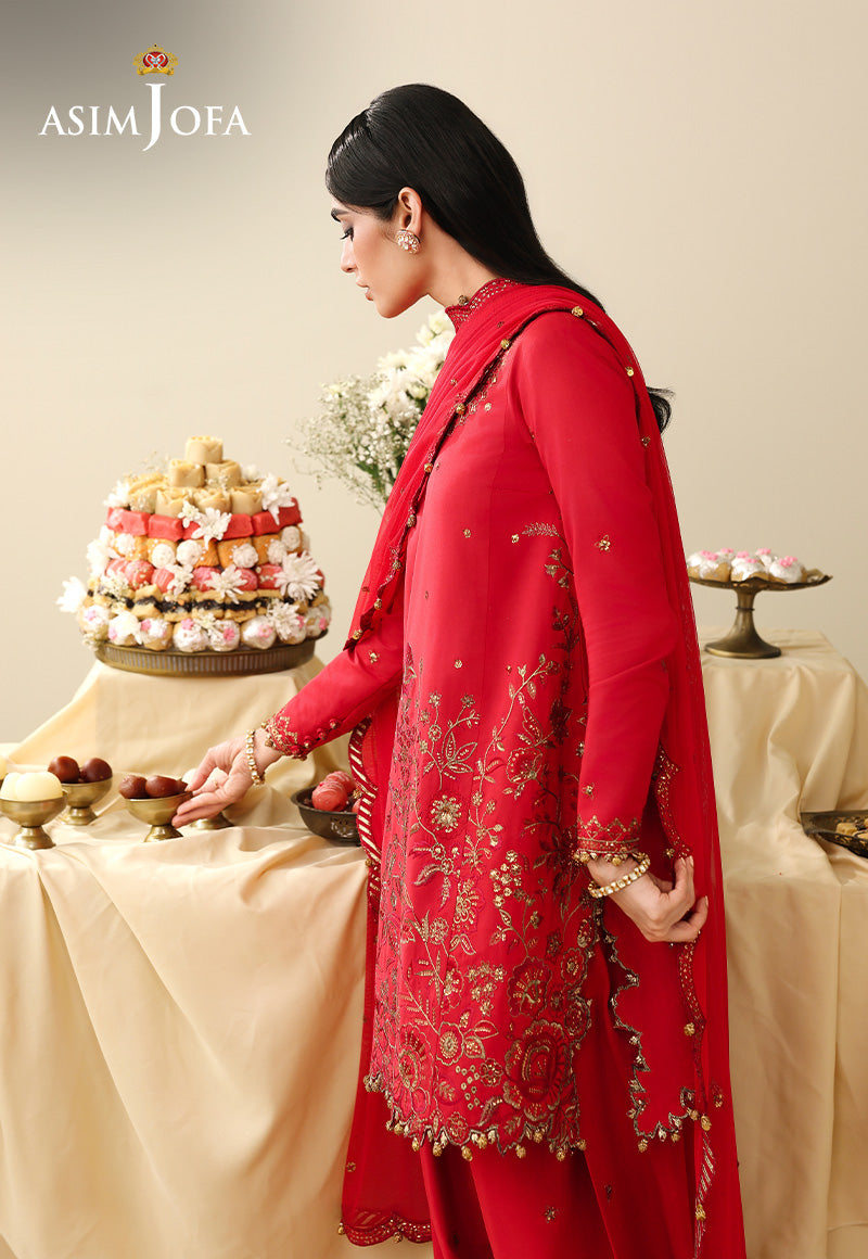 AJULIH-08 Embroidered Twisted Silk Unstitched 3 Pcs