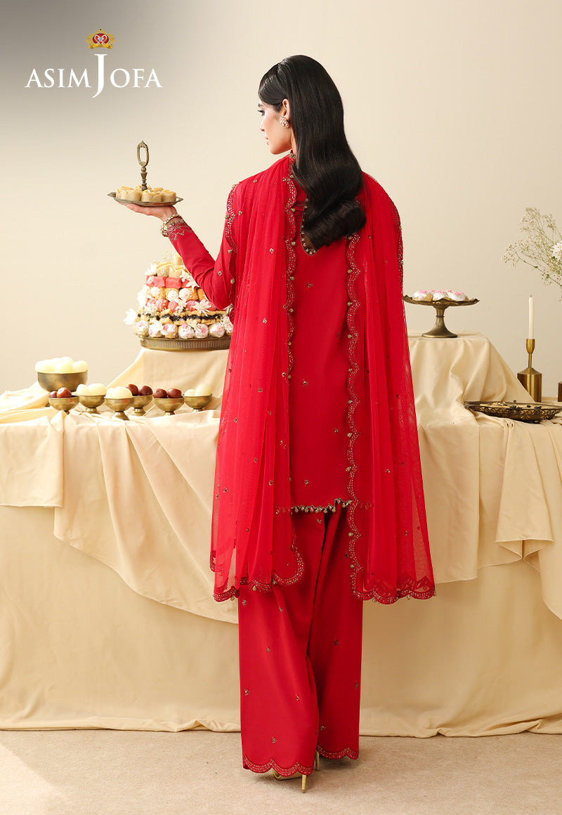 AJULIH-08 Embroidered Twisted Silk Unstitched 3 Pcs