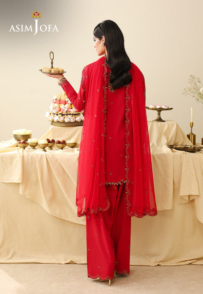 AJULIH-08 Embroidered Twisted Silk Unstitched 3 Pcs