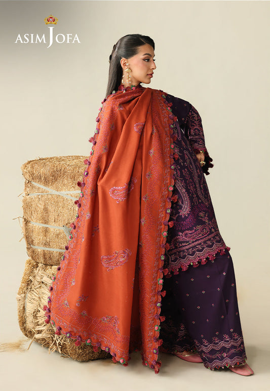 AJULK-05 Embroidered Rod Unstitched 3 Pcs