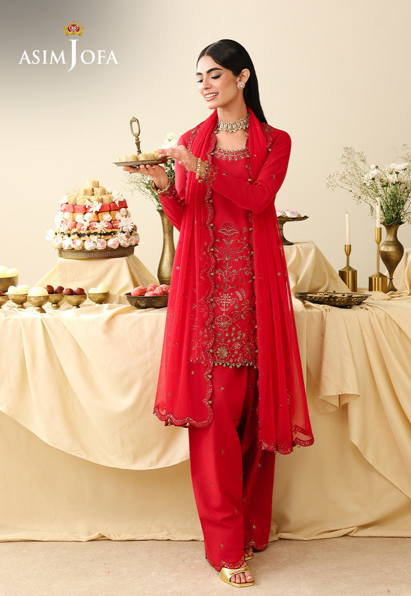 AJULIH-08 Embroidered Twisted Silk Unstitched 3 Pcs