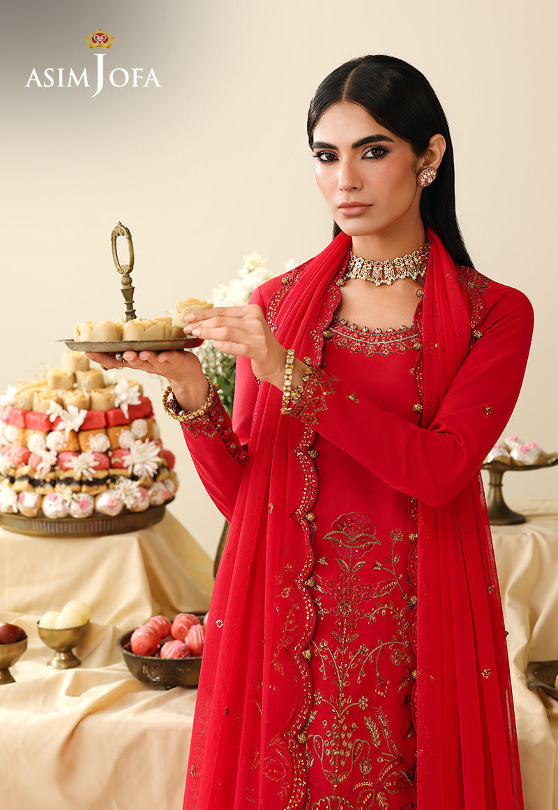 AJULIH-08 Embroidered Twisted Silk Unstitched 3 Pcs