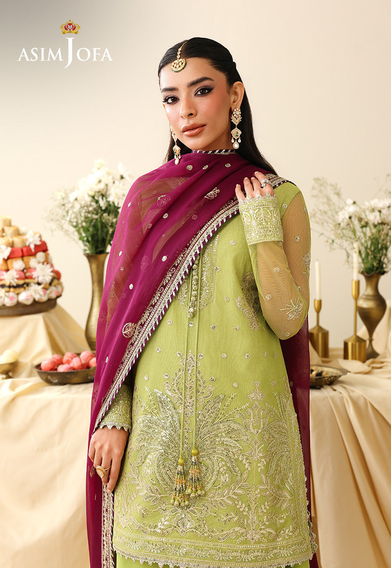 AJULIH-10 Embroidered Net Unstitched 3 Pcs
