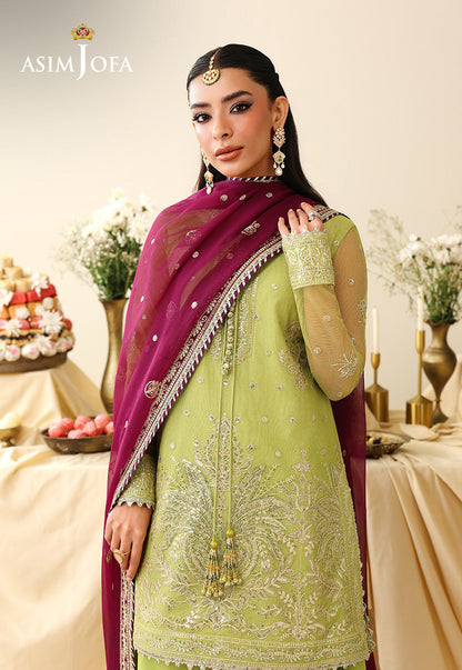 AJULIH-10 Embroidered Net Unstitched 3 Pcs