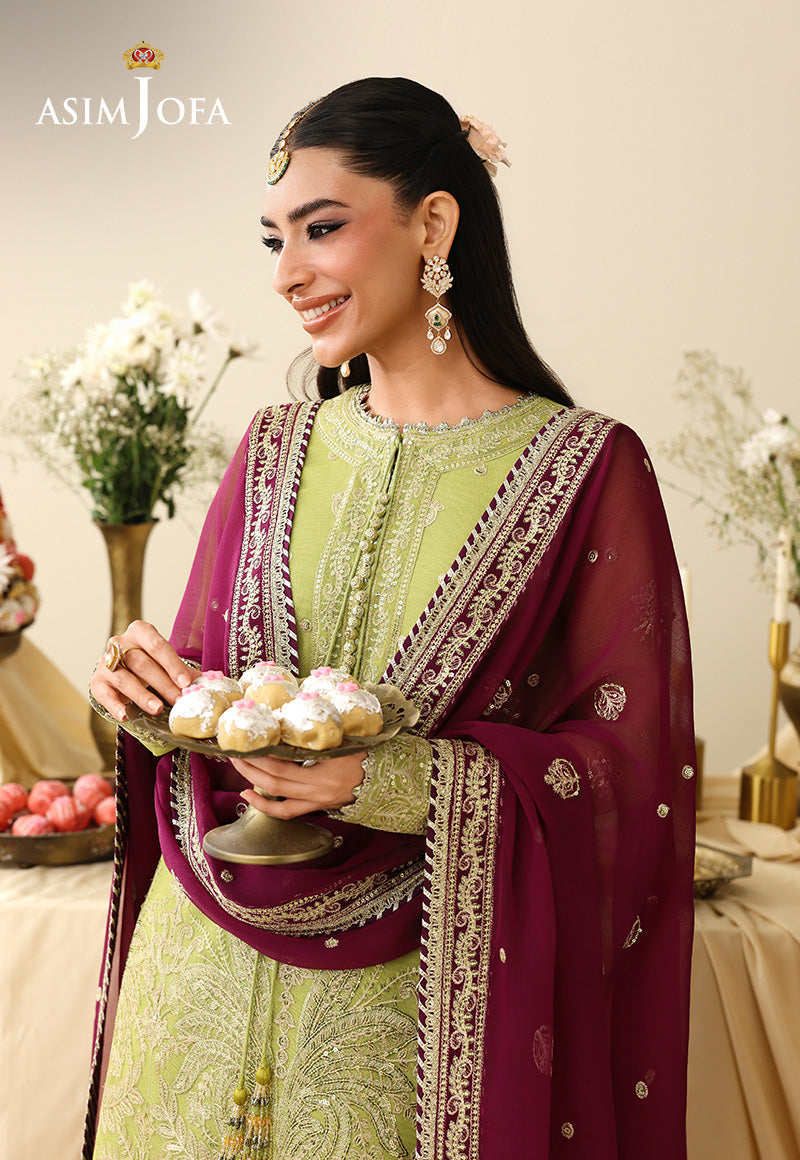 AJULIH-10 Embroidered Net Unstitched 3 Pcs