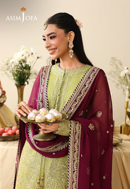 AJULIH-10 Embroidered Net Unstitched 3 Pcs