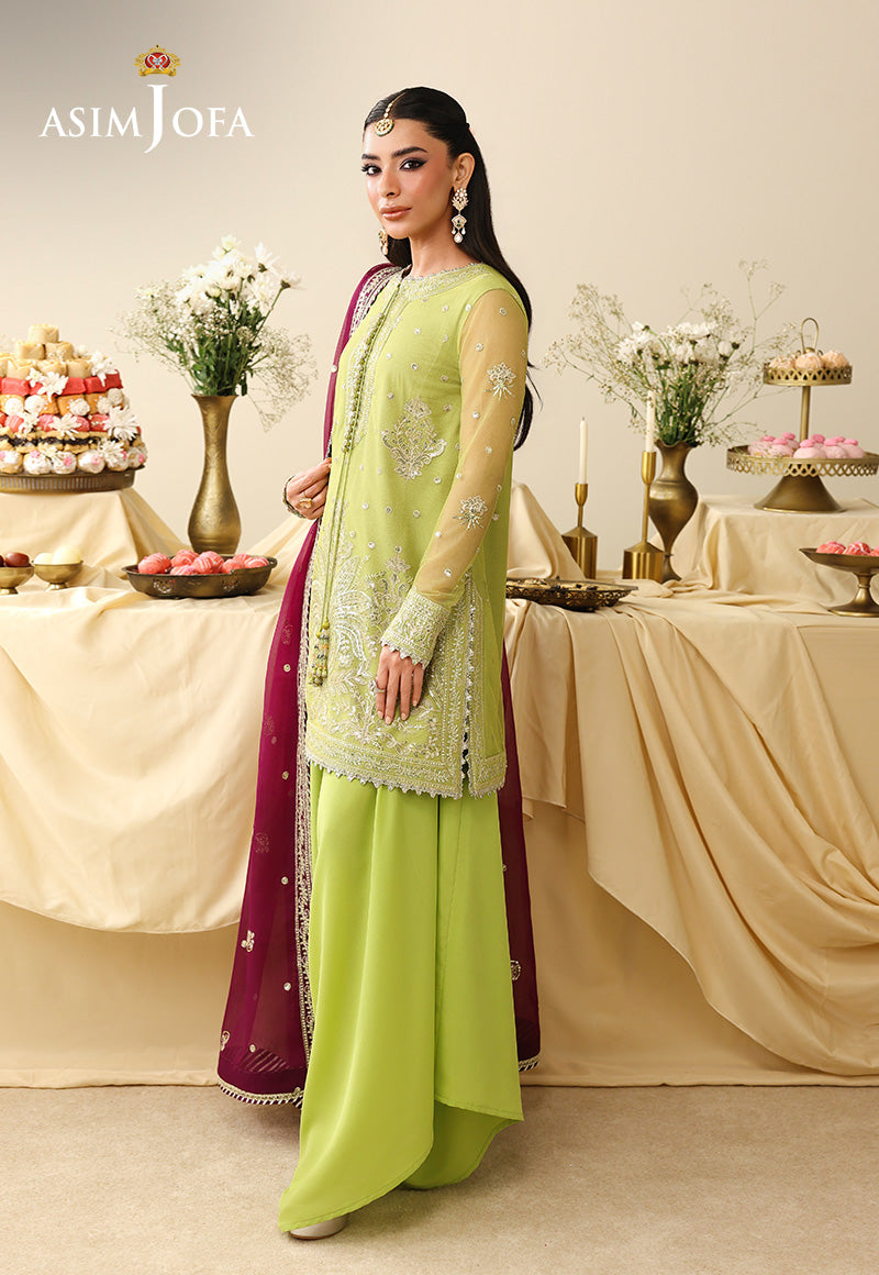 AJULIH-10 Embroidered Net Unstitched 3 Pcs