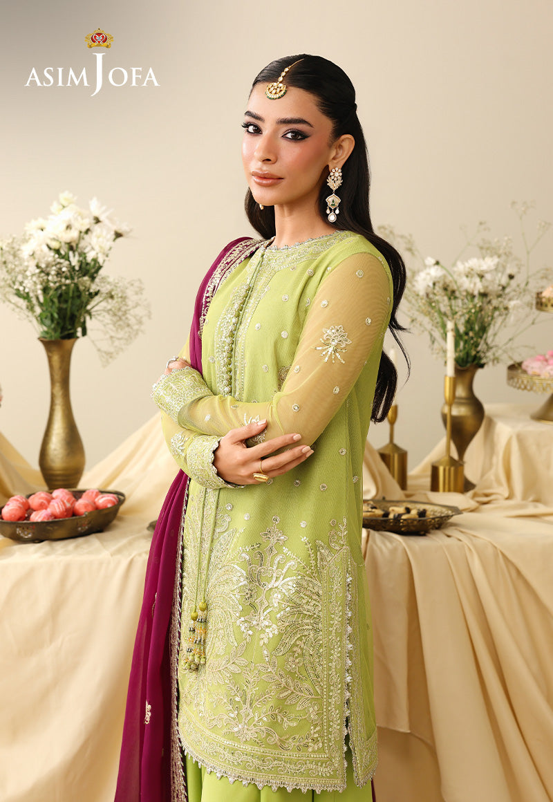AJULIH-10 Embroidered Net Unstitched 3 Pcs