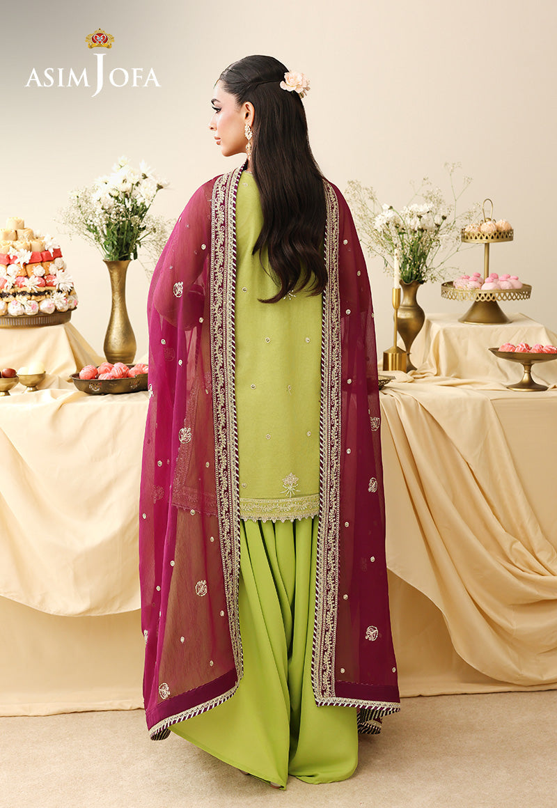 AJULIH-10 Embroidered Net Unstitched 3 Pcs