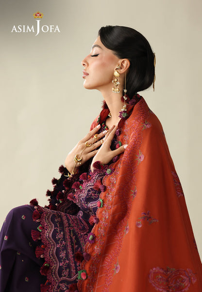 AJULK-05 Embroidered Rod Unstitched 3 Pcs
