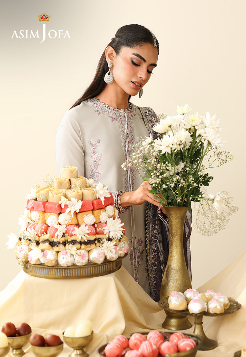 AJULIH-09 Embroidered Boski Silk Unstitched 3 Pcs