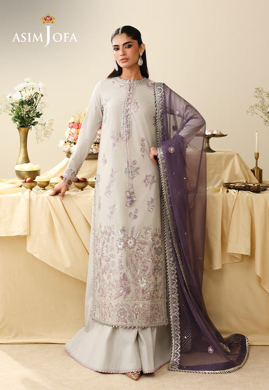AJULIH-09 Embroidered Boski Silk Unstitched 3 Pcs