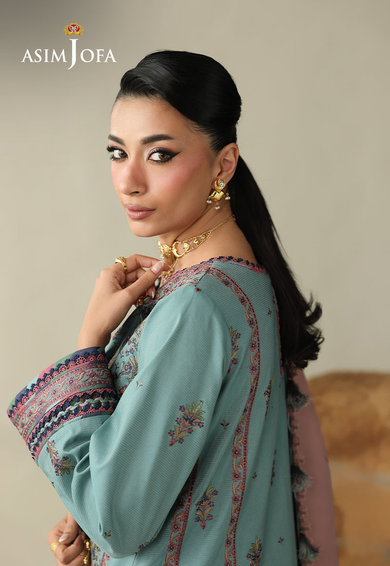 AJULK-03 Embroidered Rod Unstitched 3 Pcs