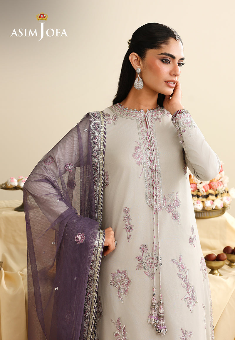 AJULIH-09 Embroidered Boski Silk Unstitched 3 Pcs