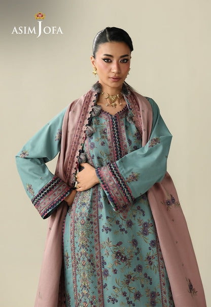 AJULK-03 Embroidered Rod Unstitched 3 Pcs