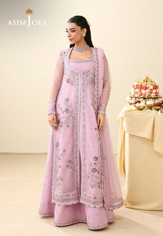 AJULIH-06 Embroidered Poly Net Unstitched 3 Pcs