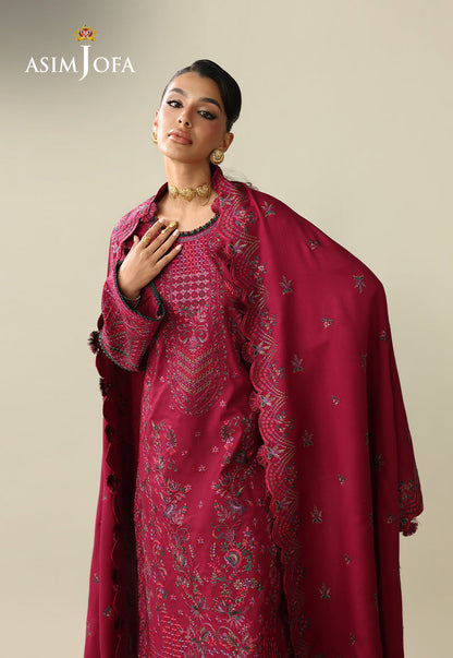 AJULK-07 Embroidered Rod Unstitched 3 Pcs