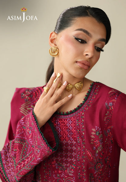 AJULK-07 Embroidered Rod Unstitched 3 Pcs