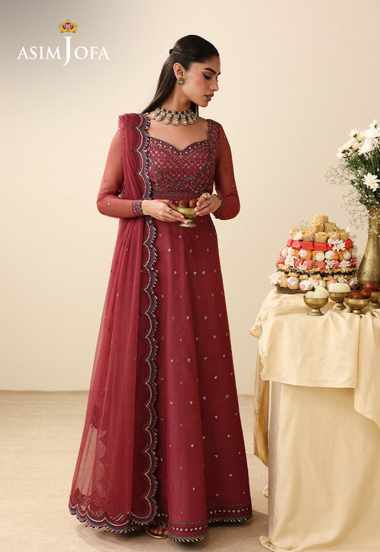 AJULIH-05 Embroidered Poly Net Unstitched 3 Pcs