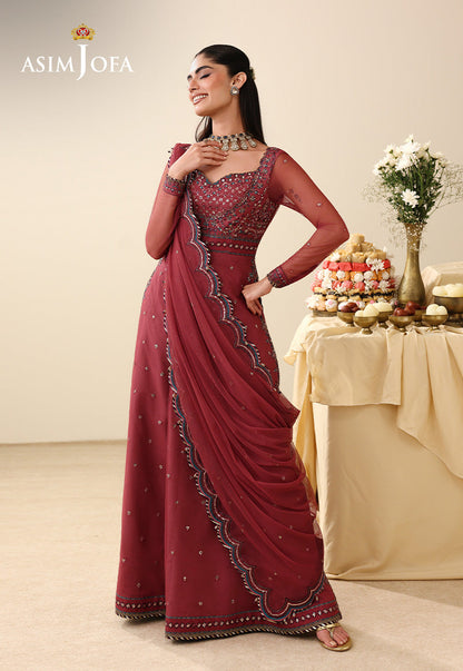 AJULIH-05 Embroidered Poly Net Unstitched 3 Pcs