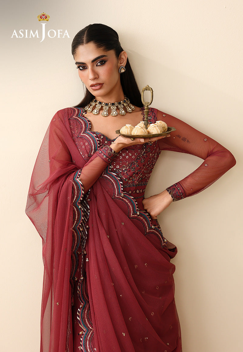 AJULIH-05 Embroidered Poly Net Unstitched 3 Pcs