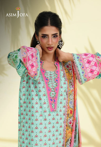 AJUC-07 Printed Crepe Silk Unstitched 3 Pcs