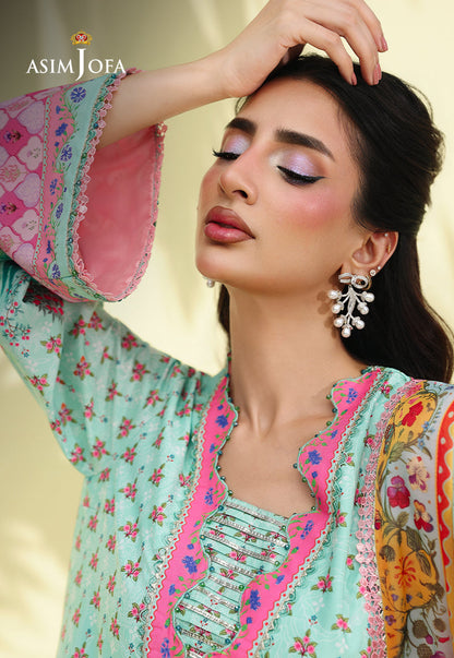 AJUC-07 Printed Crepe Silk Unstitched 3 Pcs