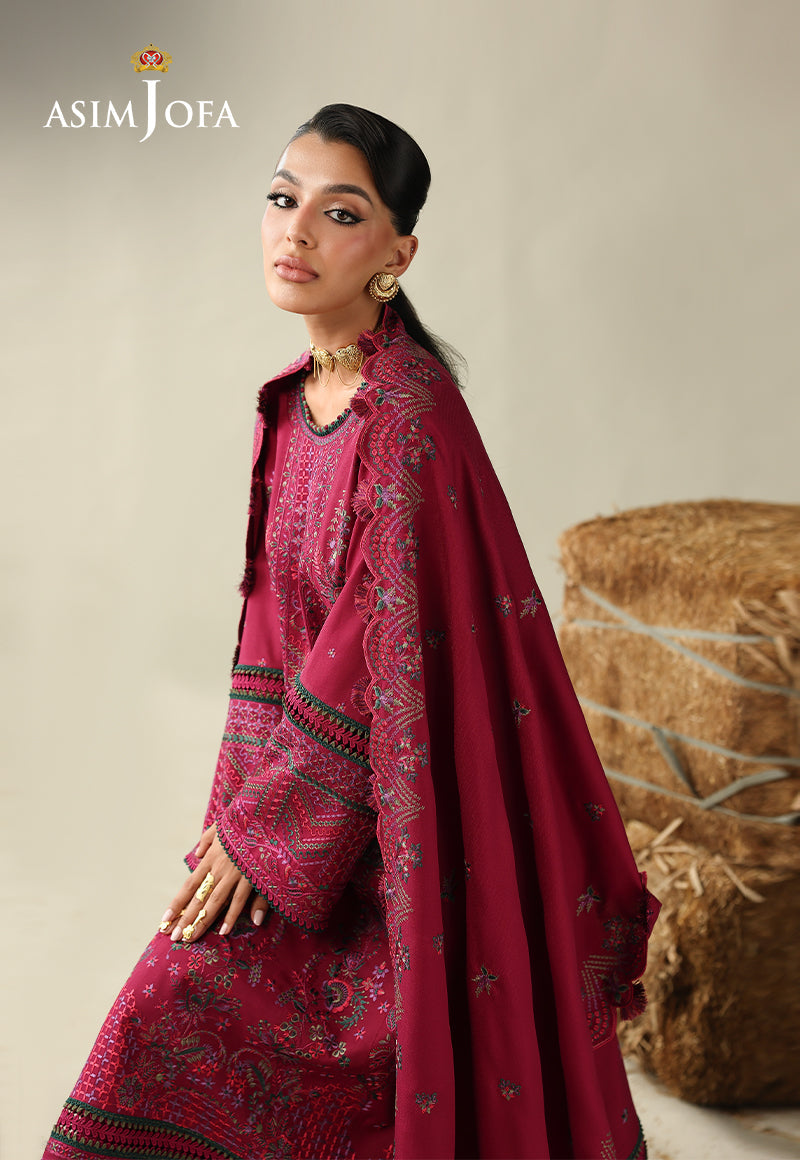AJULK-07 Embroidered Rod Unstitched 3 Pcs