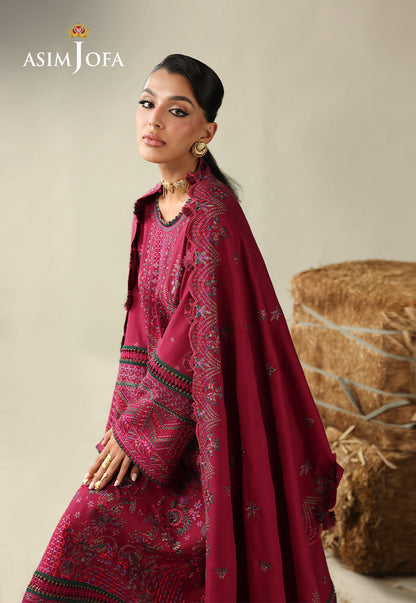 AJULK-07 Embroidered Rod Unstitched 3 Pcs