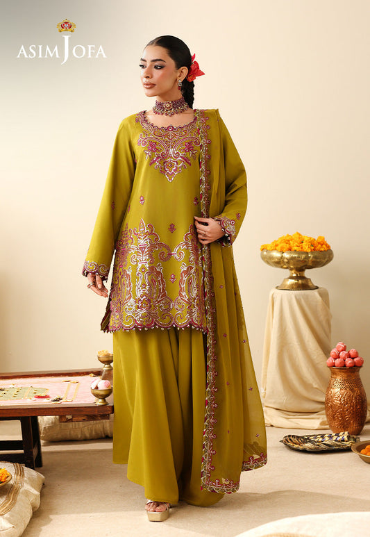 AJULIH-07 Embroidered Boski Silk Unstitched 3 Pcs