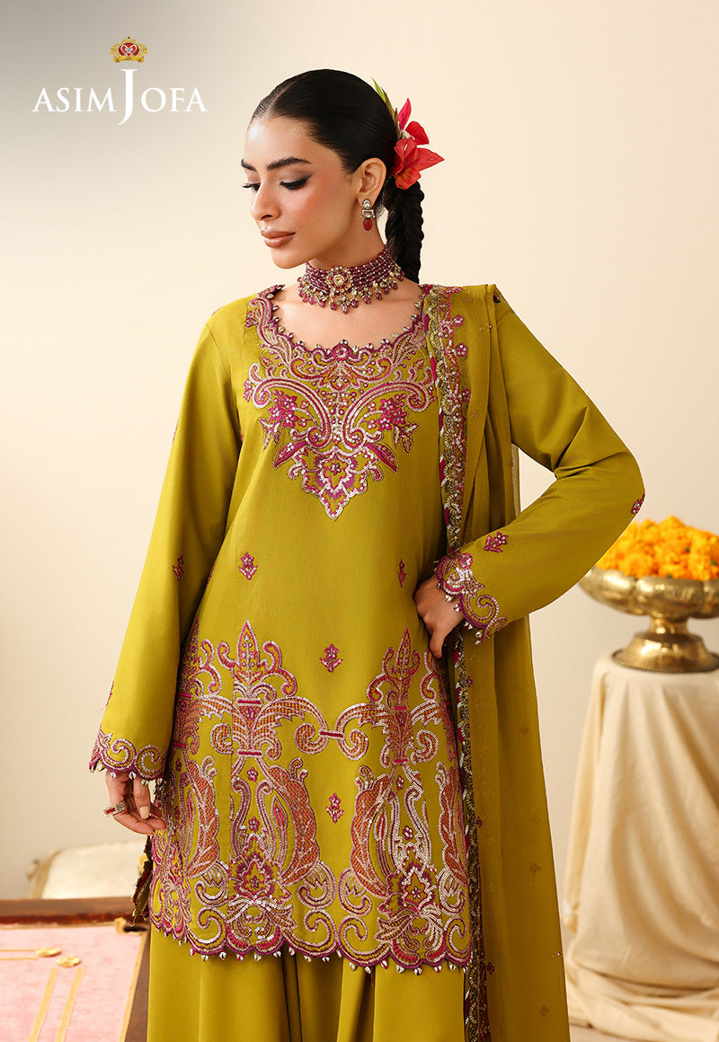 AJULIH-07 Embroidered Boski Silk Unstitched 3 Pcs