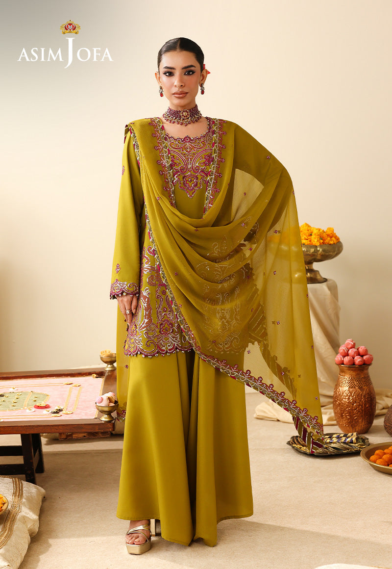 AJULIH-07 Embroidered Boski Silk Unstitched 3 Pcs