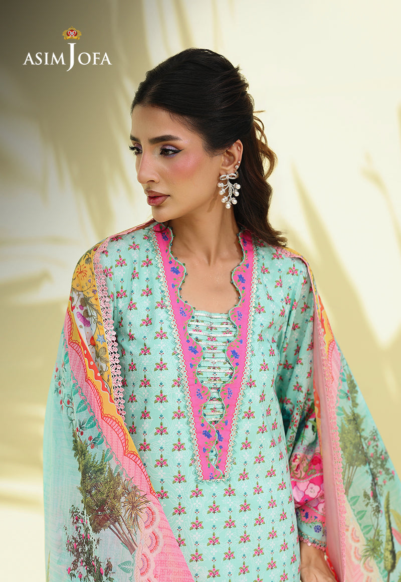 AJUC-07 Printed Crepe Silk Unstitched 3 Pcs