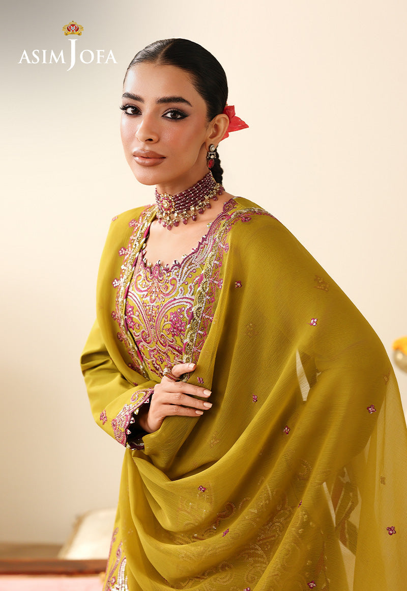 AJULIH-07 Embroidered Boski Silk Unstitched 3 Pcs