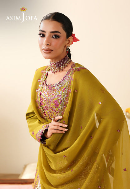 AJULIH-07 Embroidered Boski Silk Unstitched 3 Pcs