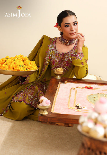 AJULIH-07 Embroidered Boski Silk Unstitched 3 Pcs