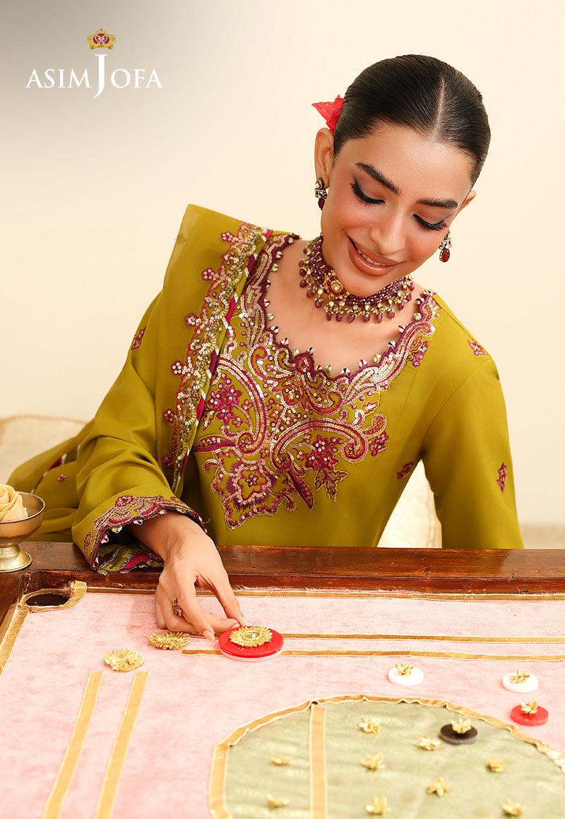AJULIH-07 Embroidered Boski Silk Unstitched 3 Pcs