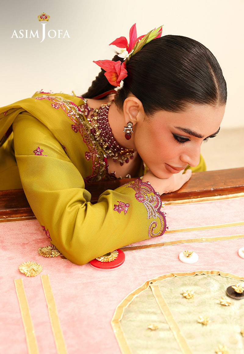 AJULIH-07 Embroidered Boski Silk Unstitched 3 Pcs