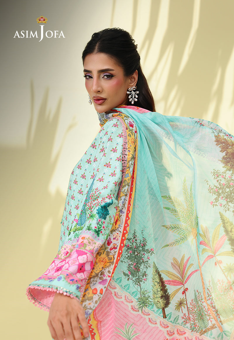 AJUC-07 Printed Crepe Silk Unstitched 3 Pcs