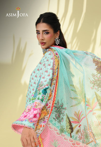 AJUC-07 Printed Crepe Silk Unstitched 3 Pcs