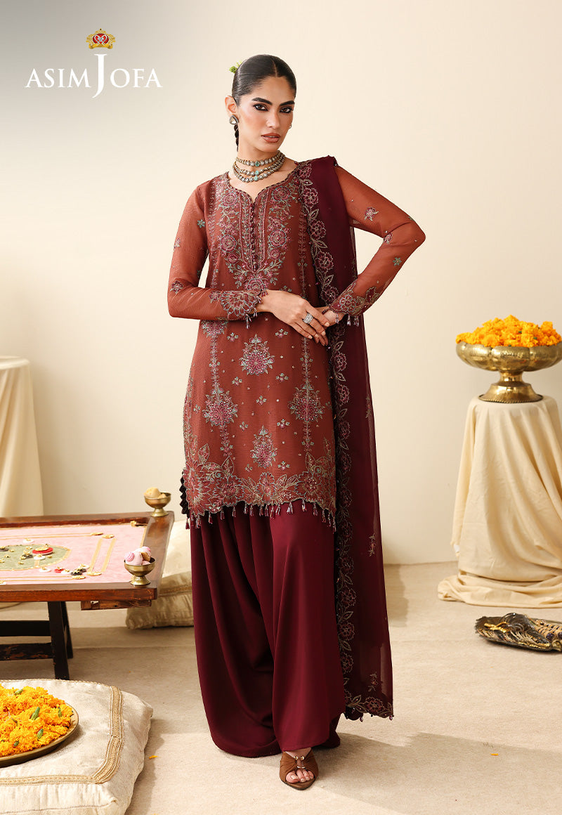 AJULIH-03 Embroidered Chiffon Unstitched 3 Pcs