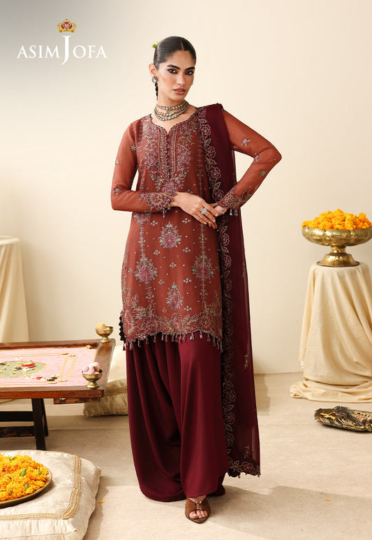 AJULIH-03 Embroidered Chiffon Unstitched 3 Pcs