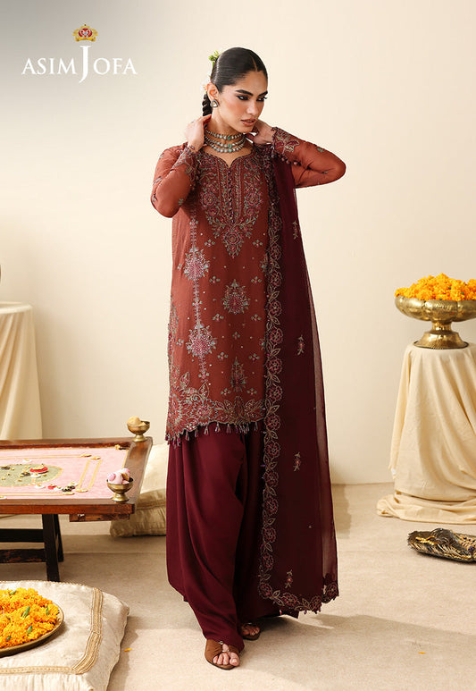 AJULIH-03 Embroidered Chiffon Unstitched 3 Pcs