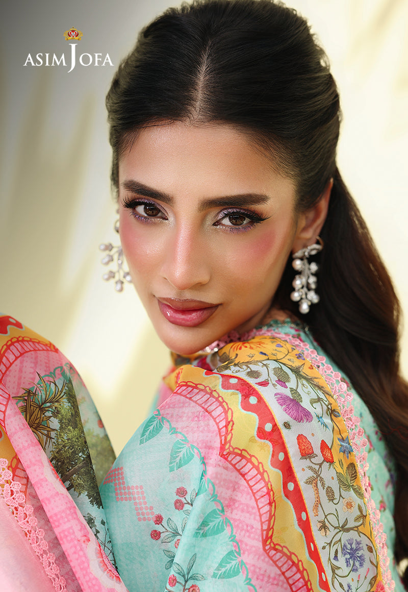 AJUC-07 Printed Crepe Silk Unstitched 3 Pcs