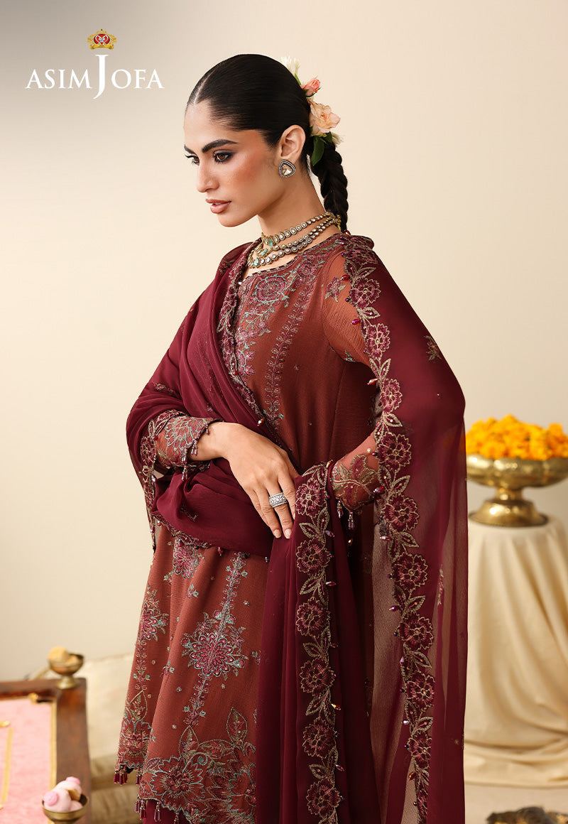 AJULIH-03 Embroidered Chiffon Unstitched 3 Pcs