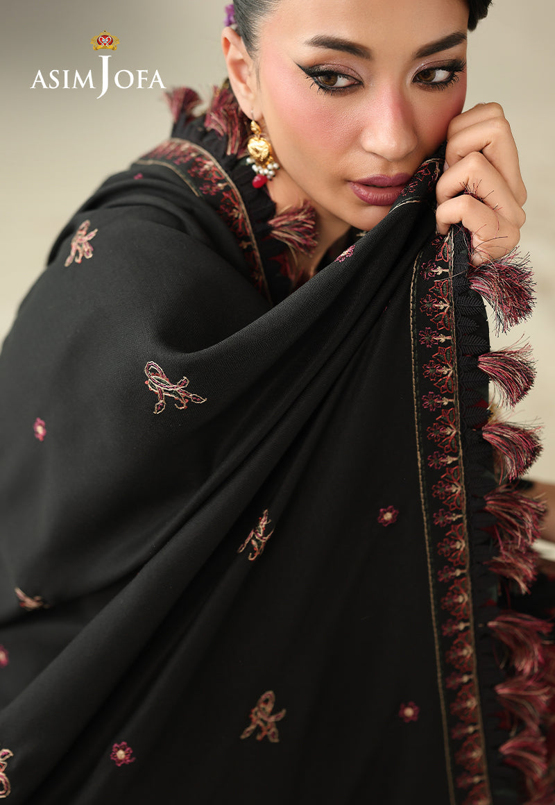 AJULK-01 Embroidered Herringbone Unstitched 3 Pcs