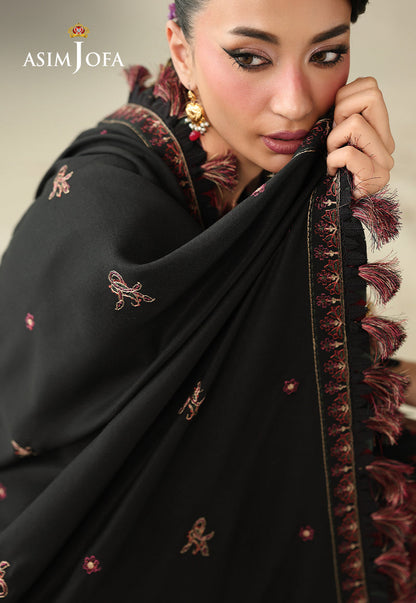 AJULK-01 Embroidered Herringbone Unstitched 3 Pcs